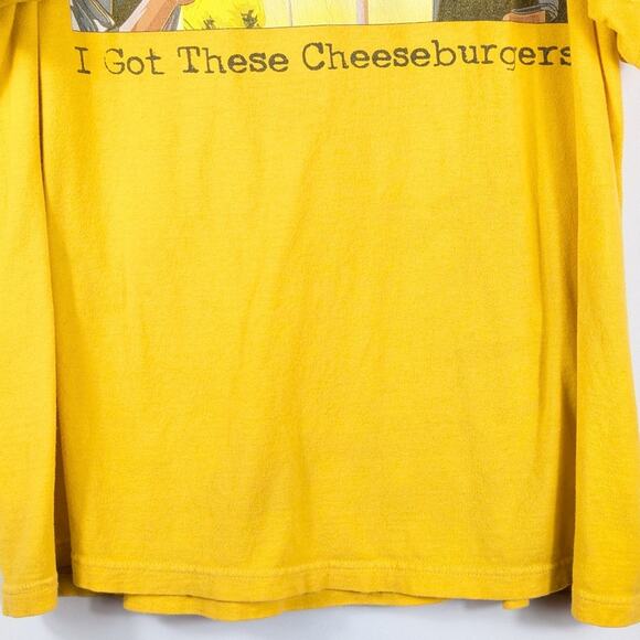 Menace II Society Cheeseburgers Graphic T Shirt Mens XL Yellow Movie Quote Tee - Picture 3 of 5